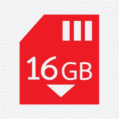 Bellek kartı 16 Gb simge illüstrasyon tasarım