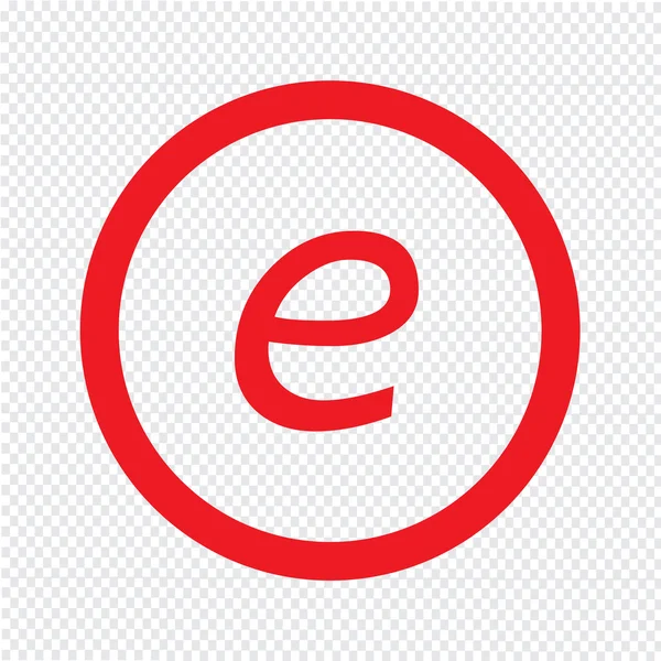 Grundläggande teckensnitt bokstaven e ikon Illustration design — Stock vektor