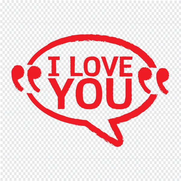 I LOVE YOU Lettering Illustration design — Stock Vector