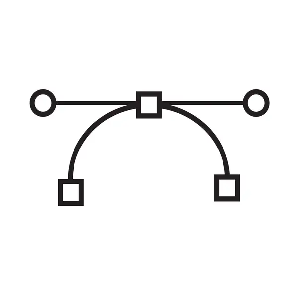 Το εικονίδιο εργαλείου καμπύλη Bezier εικονογράφηση σχεδιασμός — Διανυσματικό Αρχείο