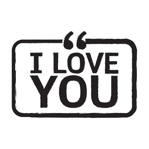 I LOVE YOU Lettering Diseño de ilustración — Vector de stock