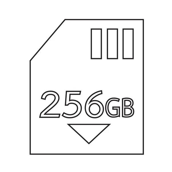 Tarjeta de memoria Icono de 256 Gb Diseño de ilustración — Vector de stock