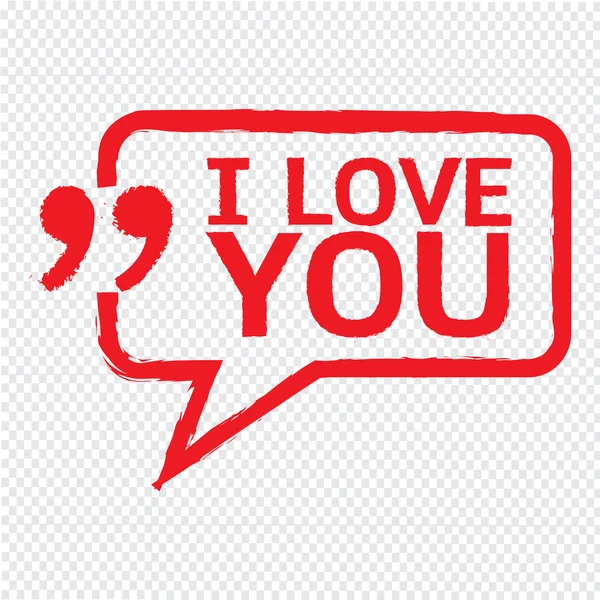 I LOVE YOU Lettering Illustration design — Stock Vector