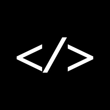 Dil Html simgesi, Progrmming kodu simgesini illüstrasyon tasarımı