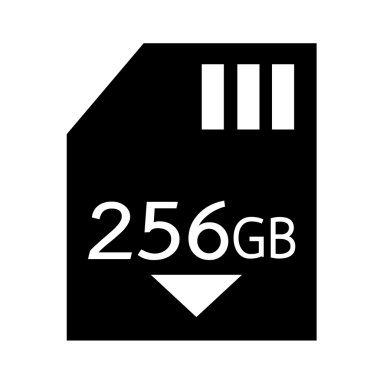 Bellek kartı 256 Gb simge illüstrasyon tasarım