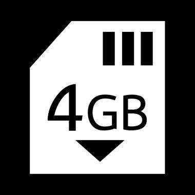 Bellek kartı 4 Gb simge illüstrasyon tasarım