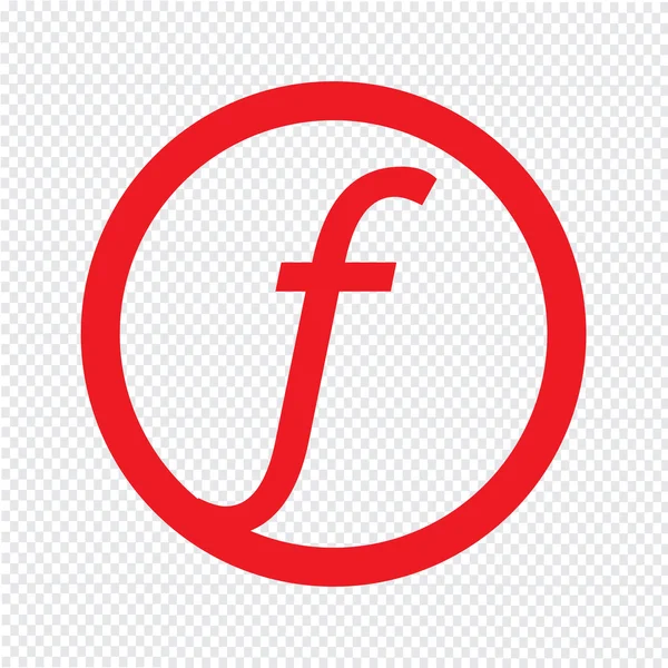 Basic font letter f icon Desenho ilustrativo — Vetor de Stock