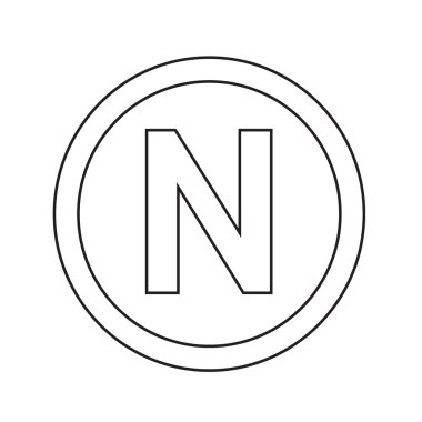 Temel yazı tipi harf N simge illüstrasyon tasarım