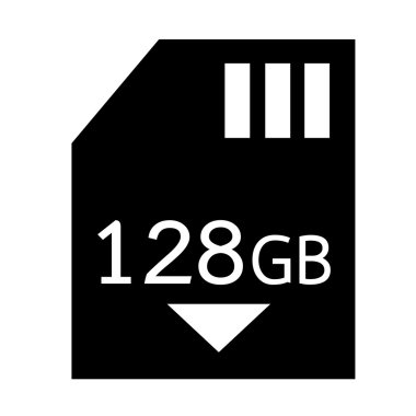 Bellek kartı 128 Gb simge illüstrasyon tasarım