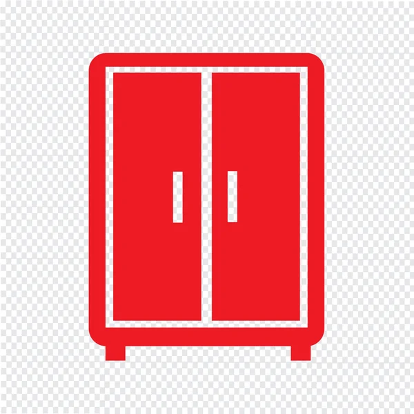 Desain ilustrasi ikon lemari - Stok Vektor