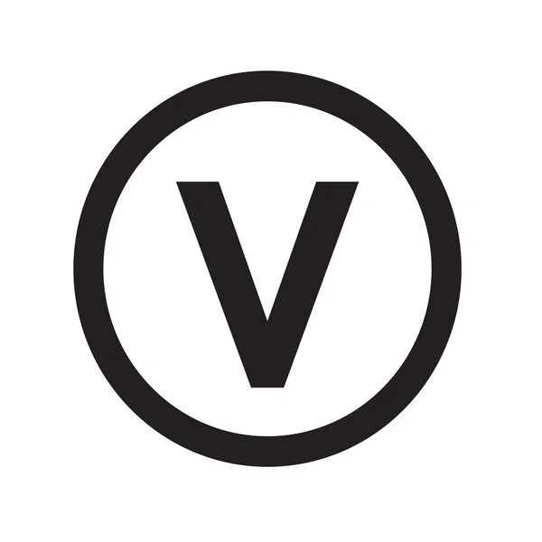 Fuente básica letra V icono Ilustración diseño — Vector de stock