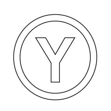 Temel yazı tipi Y harfi simge illüstrasyon tasarım