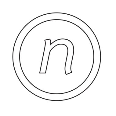 Temel yazı tipi harf N simge illüstrasyon tasarım