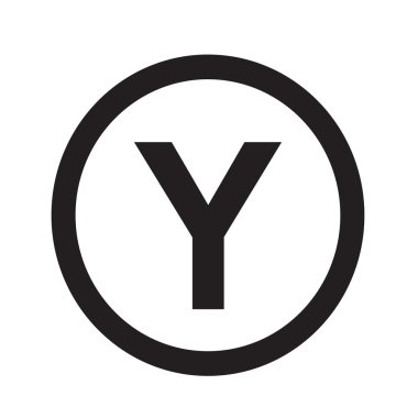 Temel yazı tipi Y harfi simge illüstrasyon tasarım