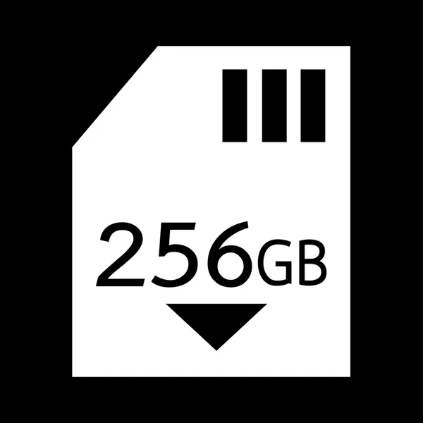 Speicherkarte 256 GB Icon Illustration Design — Stockvektor