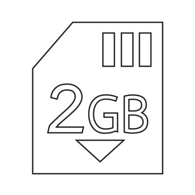 Hafıza kartı 2 Gb simgesine illüstrasyon tasarımı