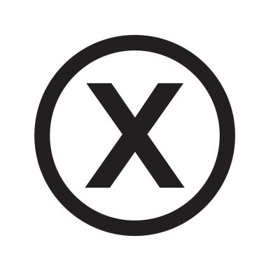 Temel yazı tipi harf X simgesi illüstrasyon tasarımı