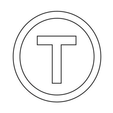 Temel yazı tipi mektup t simgesi illüstrasyon tasarımı