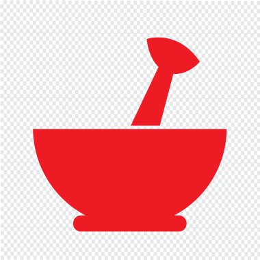 Harç ve havaneli simge illüstrasyon tasarım