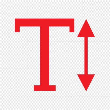 Metin yüksekliğini düzenlemek işareti simgesi illüstrasyon tasarımı