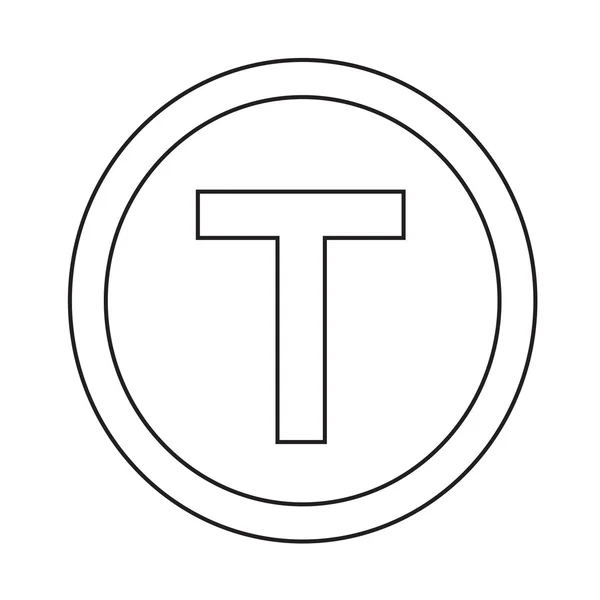 Podstawowa czcionka literę t ikona ilustracja projektu — Wektor stockowy
