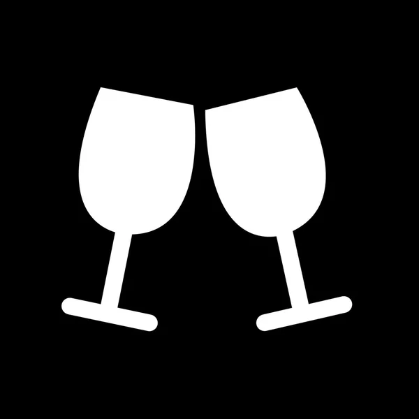 Twee glazen wijn of champagne pictogram afbeelding ontwerp — Stockvector