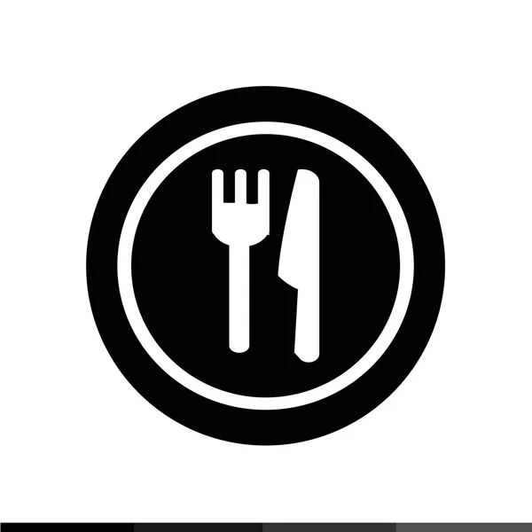 Placa tenedor y cuchillo icono Ilustración diseño — Vector de stock