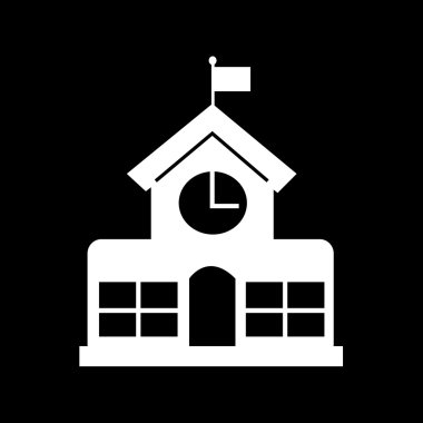 Okul bina simgesini illüstrasyon tasarımı