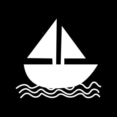 Yelken tekne simgesi illüstrasyon tasarım