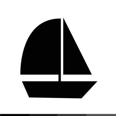 Yelken tekne simgesi illüstrasyon tasarım