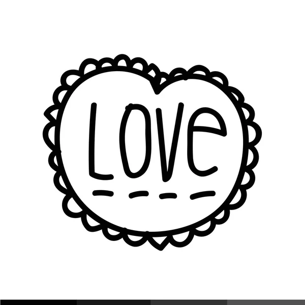 Design de ilustração de ícone de texto de amor — Vetor de Stock