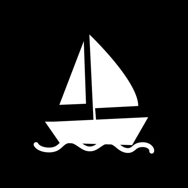 Yelken tekne simgesi illüstrasyon tasarım — Stok Vektör