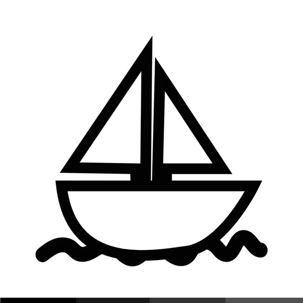 Segel Boot Ikone Illustration Design — Stockvektor
