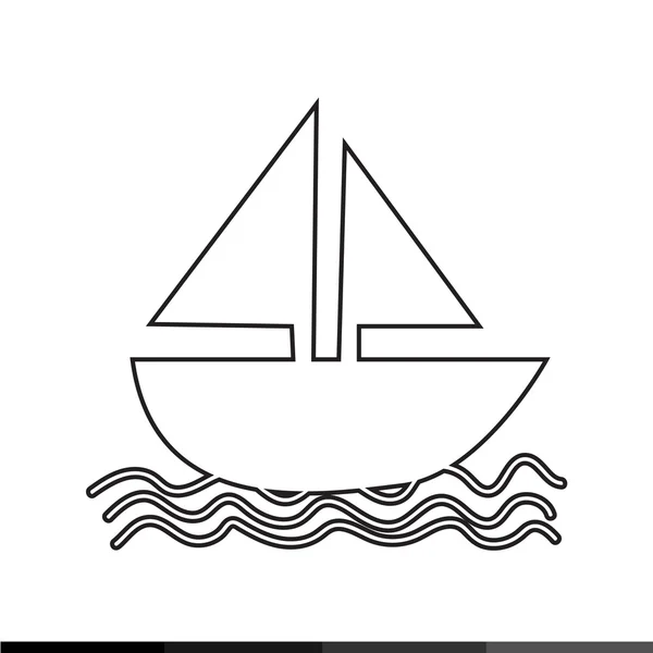 Icono de barco de vela ilustración diseño — Vector de stock