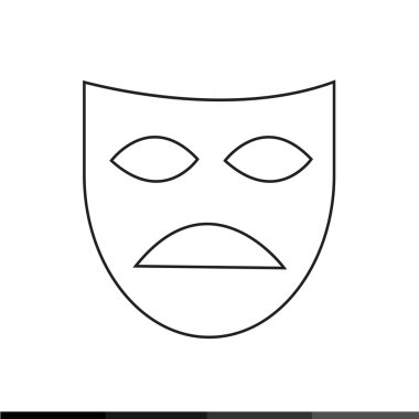 Tiyatro maskesi simgesi illüstrasyon tasarım