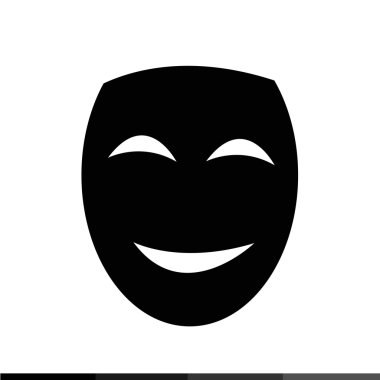 Tiyatro maskesi simgesi illüstrasyon tasarım