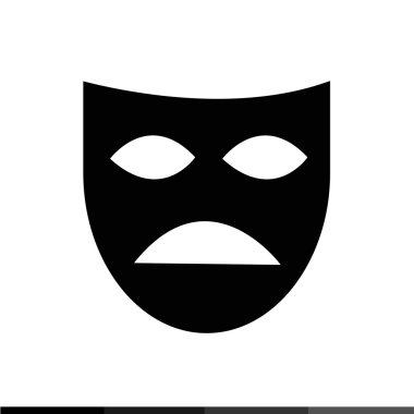 Tiyatro maskesi simgesi illüstrasyon tasarım