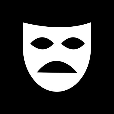 Tiyatro maskesi simgesi illüstrasyon tasarım