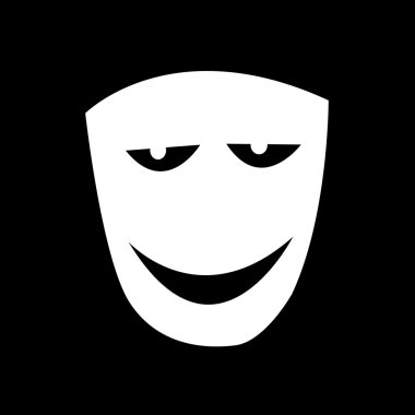 Tiyatro maskesi simgesi illüstrasyon tasarım