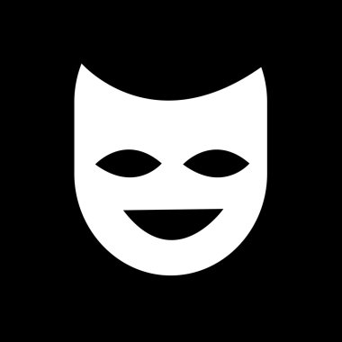 Tiyatro maskesi simgesi illüstrasyon tasarım