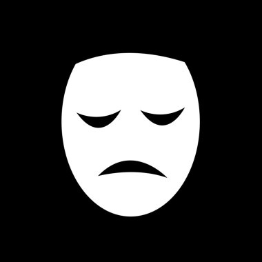 Tiyatro maskesi simgesi illüstrasyon tasarım