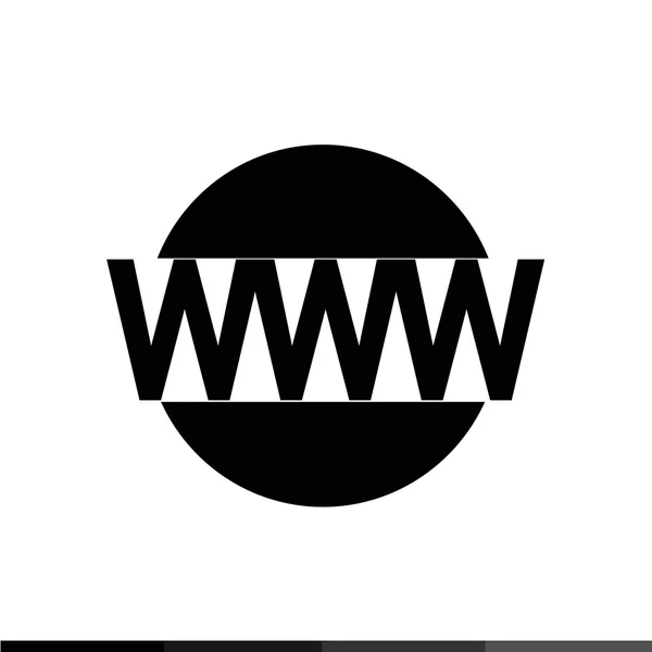 Icono de signo WWW, diseño de ilustración de símbolo web de todo el mundo — Archivo Imágenes Vectoriales