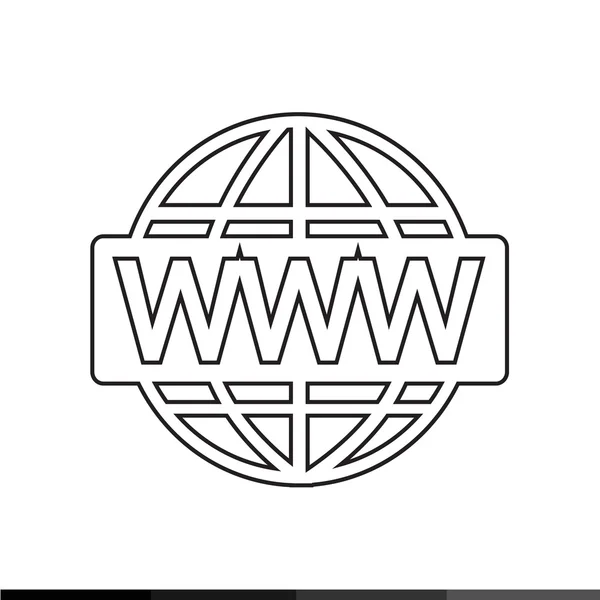 Ícone de sinal WWW, World wide web symbol icon ilustração design — Vetor de Stock