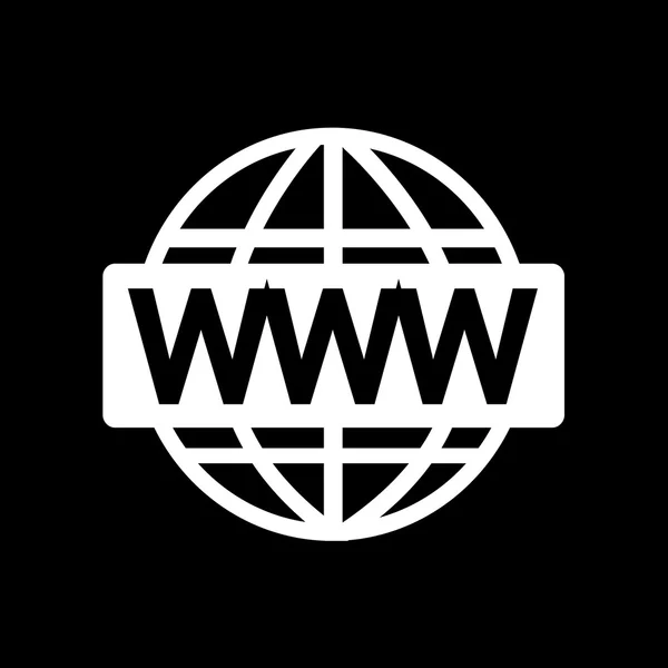 Icono de signo WWW, diseño de ilustración de símbolo web de todo el mundo — Archivo Imágenes Vectoriales