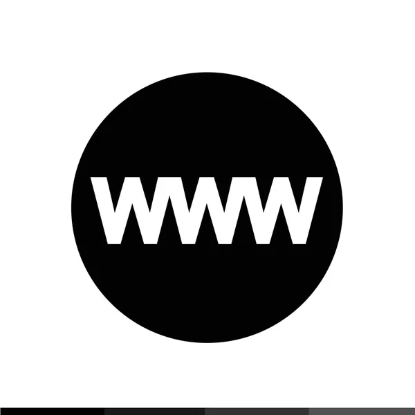 Ícone de sinal WWW, World wide web symbol icon ilustração design — Vetor de Stock