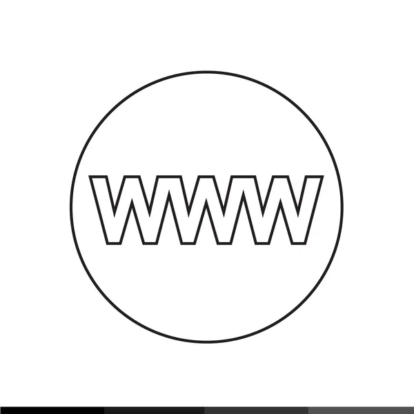 Het pictogram van het teken van www, World wide web symbool pictogram afbeelding ontwerp — Stockvector