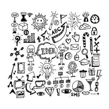 el çizmek iş karalamalar illüstrasyon tasarımı