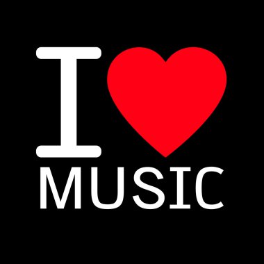 çizimde tasarım işareti ile yazı müziği seviyorum