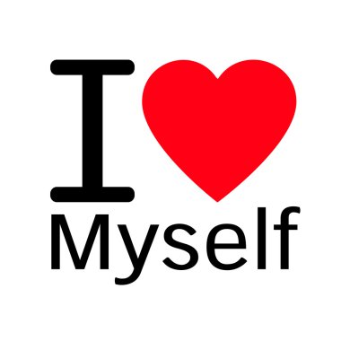 Kendimi yazı illüstrasyon işareti tasarımıyla seviyorum