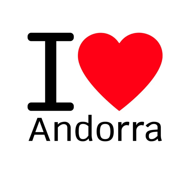 Jag älskar Andorra bokstäver illustration design med tecken — Stock vektor